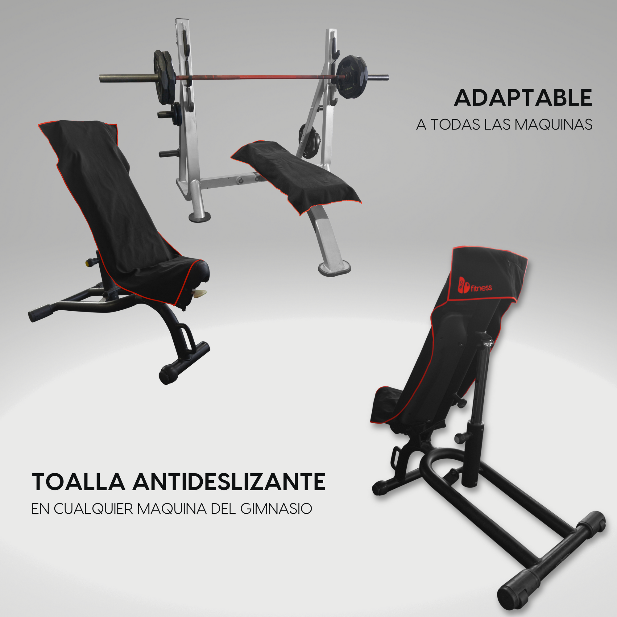 toalla de gimnasio antideslizante y cremallera