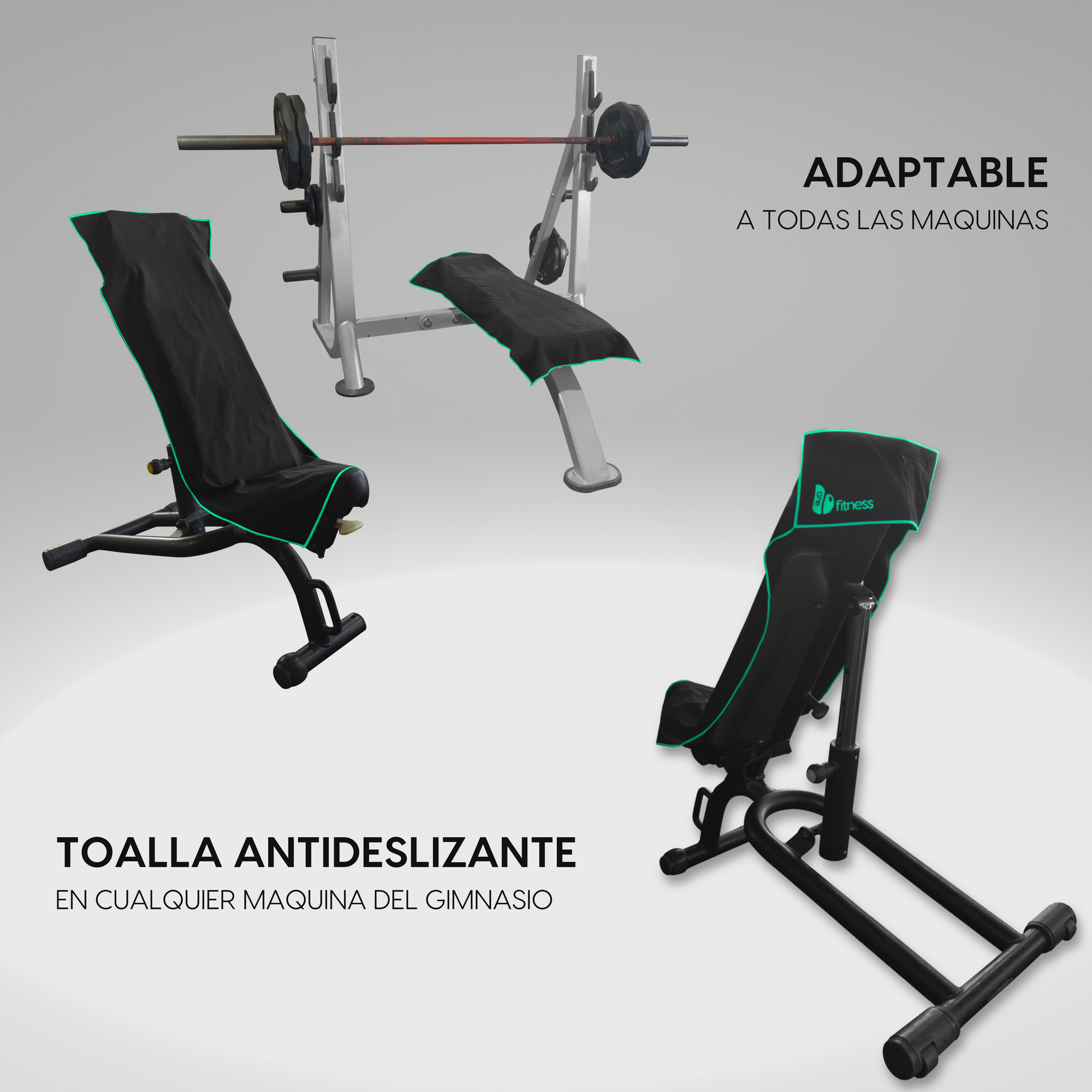toalla de gimnasio antideslizante y cremallera