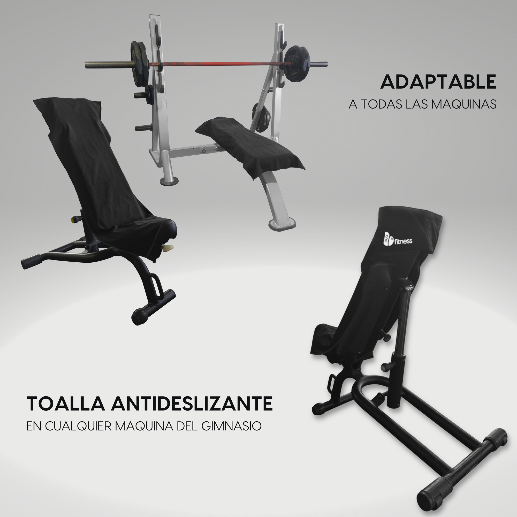 toalla de gimnasio antideslizante y cremallera