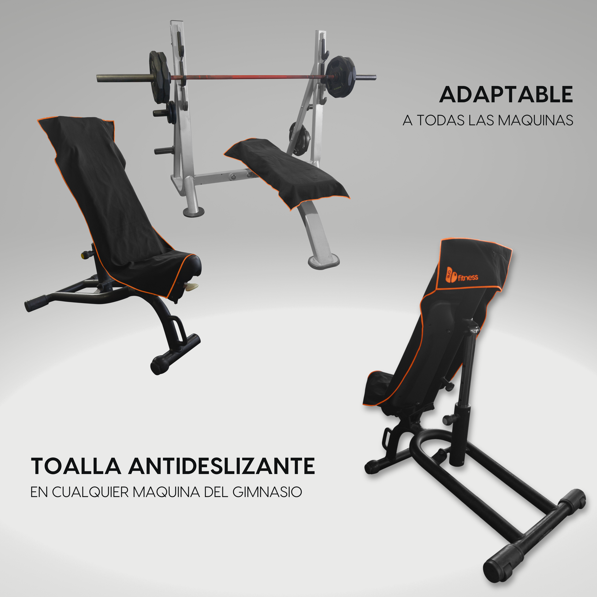 toalla de gimnasio antideslizante y cremallera